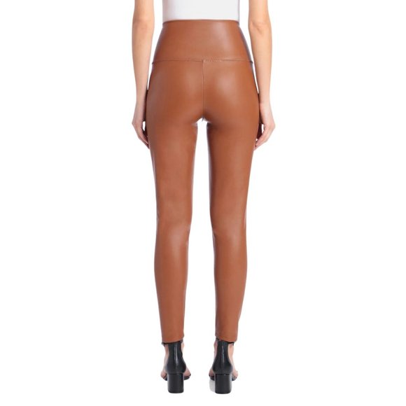 Women's Bagatelle Brown/Saddle Camel Leather Leggings - Picture 2 of 5